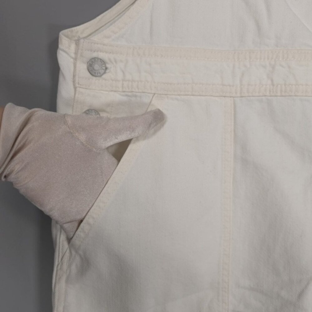 NWT MADEWELL‎ Women’s Denim Oversized Carpenter Shortalls Raw Hem Tile White XXL - Picture 11 of 16